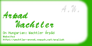 arpad wachtler business card